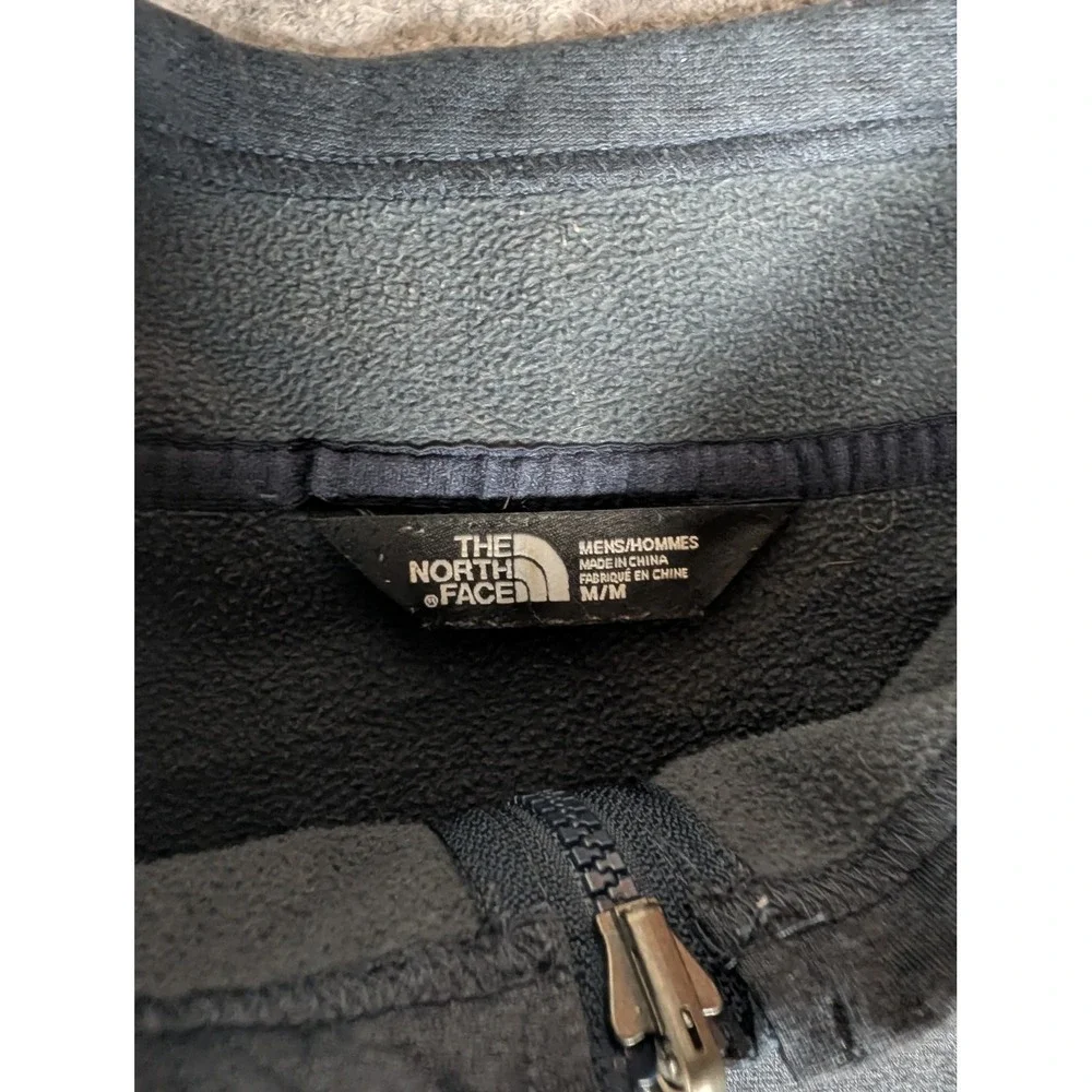 The North Face Mens Full Zip Fleece Jacket Gray Mock Neck Activewear M